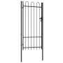 Cancela de valla con una puerta y arcos acero negro 1x2 m de vidaXL, Puertas de jardín - Ref: Foro24-145744, Precio: 174,08 €...