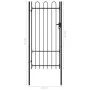 Black steel fence with a gate and arches, 1x2 meters. by vidaXL, garden gates - Ref: Foro24-145744, Price: 164,61 €, Discount: %