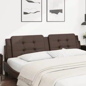 Cabecero de cama acolchado cuero sintético marrón 200 cm de vidaXL, Cabeceros y pies de cama - Ref: Foro24-374885, Precio: 49...