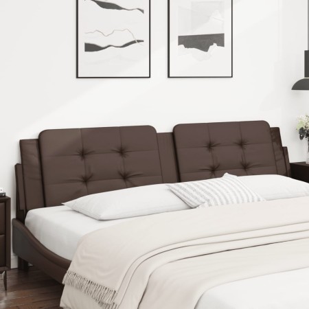 Cabecero de cama acolchado cuero sintético marrón 200 cm de vidaXL, Cabeceros y pies de cama - Ref: Foro24-374885, Precio: 51...