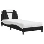 Cama con colchón cuero sintético negro y blanco 80x200 cm de vidaXL, Camas y somieres - Ref: Foro24-3208759, Precio: 235,37 €...