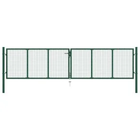 Grünes Gartengittertor aus Stahl, 400 x 100 cm von vidaXL, Gartentore - Ref: Foro24-145748, Preis: 377,18 €, Rabatt: %