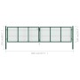 Puerta de malla de jardín de acero verde 400x100 cm de vidaXL, Puertas de jardín - Ref: Foro24-145748, Precio: 329,39 €, Desc...