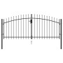 Cancela de valla doble puerta con puntas acero negro 3x1,25 m de vidaXL, Puertas de jardín - Ref: Foro24-146027, Precio: 173,...