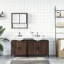 Set de muebles baño 3 pzas madera contrachapada roble marrón de vidaXL, Muebles de baño - Ref: Foro24-3214674, Precio: 165,98...