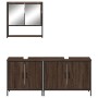 Set de muebles baño 3 pzas madera contrachapada roble marrón de vidaXL, Muebles de baño - Ref: Foro24-3214674, Precio: 165,98...