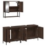 Set de muebles baño 3 pzas madera contrachapada roble marrón de vidaXL, Muebles de baño - Ref: Foro24-3214674, Precio: 165,98...