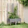 Jardinera con enrejado PP gris claro 80x40x142 cm de vidaXL, Maceteros y jardineras - Ref: Foro24-367922, Precio: 71,24 €, De...