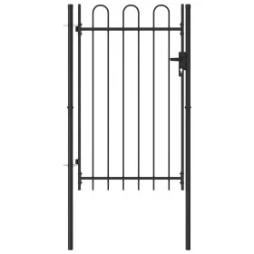 Fence gate with a door and black steel arches 1x1.5 m by vidaXL, garden gates - Ref: Foro24-146031, Price: 118,57 €, Discount: %