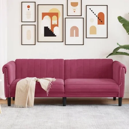 Dreisitzer-Sofa aus bordeauxrotem Samt von vidaXL, Sofas - Ref: Foro24-372589, Preis: 270,29 €, Rabatt: %