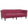 Sofá de 3 plazas terciopelo rojo tinto de vidaXL, Sofás - Ref: Foro24-372589, Precio: 277,55 €, Descuento: %
