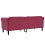 Sofá de 3 plazas terciopelo rojo tinto de vidaXL, Sofás - Ref: Foro24-372589, Precio: 277,55 €, Descuento: %