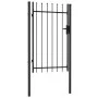 Black steel fence panel with a gate and spikes, 1x1.5 meters. by vidaXL, garden gates - Ref: Foro24-146034, Price: 142,13 €, ...