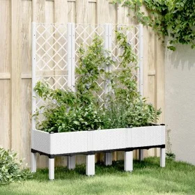 Jardinera con enrejado PP blanco 120x40x142 cm de vidaXL, Maceteros y jardineras - Ref: Foro24-367929, Precio: 97,50 €, Descu...