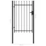 Cancela de valla con una puerta y puntas acero negro 1x1,5 m de vidaXL, Puertas de jardín - Ref: Foro24-146034, Precio: 142,1...