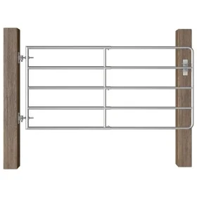 5-bar gate for silver-plated steel field (95-170)x90 cm by vidaXL, garden gates - Ref: Foro24-145985, Price: 142,93 €, Discou...