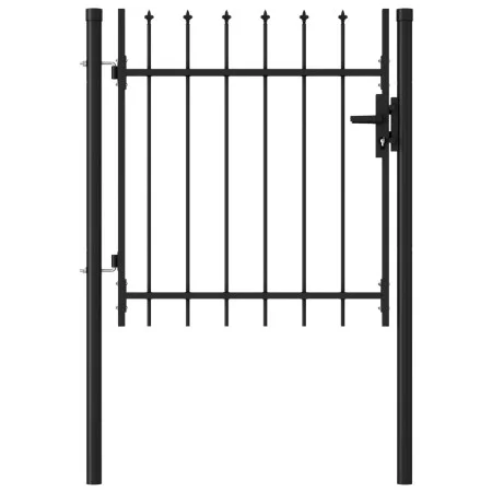 Fence gate with a door and black steel tips 1x1 m by vidaXL, garden gates - Ref: Foro24-146032, Price: 148,62 €, Discount: %