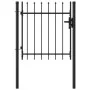 Fence gate with a door and black steel tips 1x1 m by vidaXL, garden gates - Ref: Foro24-146032, Price: 148,62 €, Discount: %