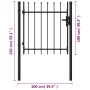 Cancela de valla con una puerta y puntas acero negro 1x1 m de vidaXL, Puertas de jardín - Ref: Foro24-146032, Precio: 154,99 ...