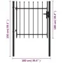 Cancela de valla con una puerta y puntas acero negro 1x1 m de vidaXL, Puertas de jardín - Ref: Foro24-146032, Precio: 148,62 ...