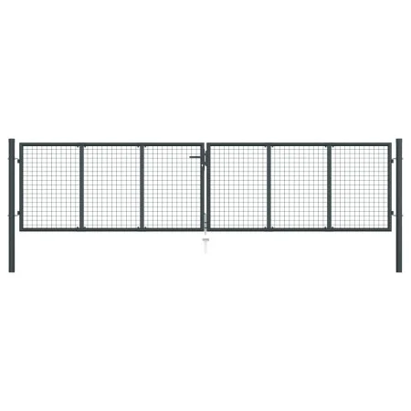 Puerta de malla de jardín acero galvanizado gris 400x150 cm de vidaXL, Puertas de jardín - Ref: Foro24-145777, Precio: 407,35...
