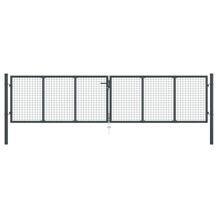 Puerta de malla de jardín acero galvanizado gris 400x150 cm de vidaXL, Puertas de jardín - Ref: Foro24-145777, Precio: 395,69...