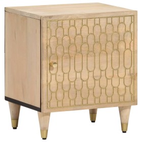 Mesita de noche de madera maciza de mango 40x33x46 cm de vidaXL, Mesitas de noche - Ref: Foro24-358244, Precio: 61,27 €, Desc...