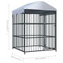 Perrera de exterior con techo 150x150x210 cm de vidaXL, Casetas y cercados para perros - Ref: Foro24-145760, Precio: 346,54 €...