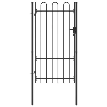 Cancela de valla con una puerta y arco acero negro 1x1,75 m de vidaXL, Puertas de jardín - Ref: Foro24-145743, Precio: 143,19...