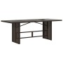 Mesa de jardín superficie de vidrio ratán PE marrón 190x80x74cm de vidaXL, Mesas de jardín - Ref: Foro24-365305, Precio: 181,...