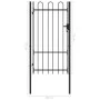 Cancela de valla con una puerta y arco acero negro 1x1,75 m de vidaXL, Puertas de jardín - Ref: Foro24-145743, Precio: 143,19...