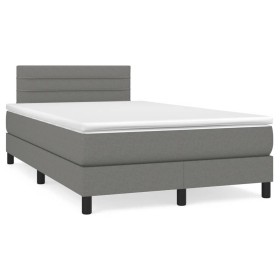 Cama box spring con colchón y LED tela marrón oscuro 120x190 cm de vidaXL, Camas y somieres - Ref: Foro24-3270047, Precio: 39...