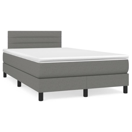 Cama box spring con colchón y LED tela marrón oscuro 120x190 cm de vidaXL, Camas y somieres - Ref: Foro24-3270047, Precio: 39...