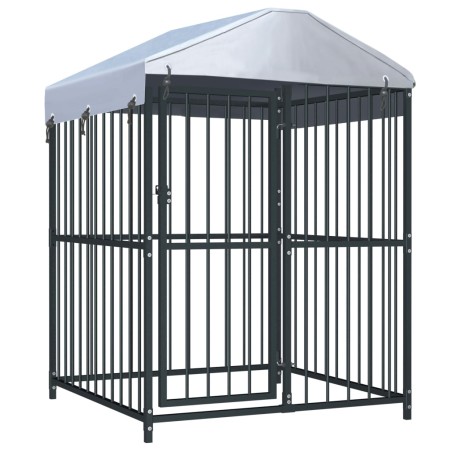 Perrera de exterior con techo 120x120x150 cm de vidaXL, Casetas y cercados para perros - Ref: Foro24-145762, Precio: 254,74 €...