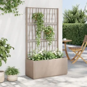 Jardinera con enrejado PP marrón claro 80x36x140 cm de vidaXL, Maceteros y jardineras - Ref: Foro24-368781, Precio: 109,61 €,...