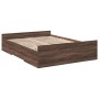 Cama con cajones madera de ingeniería marrón roble 140x190 cm de vidaXL, Camas y somieres - Ref: Foro24-3280313, Precio: 150,...