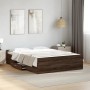 Cama con cajones madera de ingeniería marrón roble 140x190 cm de vidaXL, Camas y somieres - Ref: Foro24-3280313, Precio: 150,...