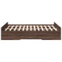 Cama con cajones madera de ingeniería marrón roble 140x190 cm de vidaXL, Camas y somieres - Ref: Foro24-3280313, Precio: 150,...