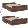 Cama con cajones madera de ingeniería marrón roble 140x190 cm de vidaXL, Camas y somieres - Ref: Foro24-3280313, Precio: 150,...