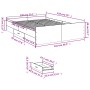 Cama con cajones madera de ingeniería marrón roble 140x190 cm de vidaXL, Camas y somieres - Ref: Foro24-3280313, Precio: 150,...