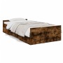 Cama con cajones madera de ingeniería roble ahumado 75x190 cm de vidaXL, Camas y somieres - Ref: Foro24-3280353, Precio: 109,...