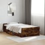 Cama con cajones madera de ingeniería roble ahumado 75x190 cm de vidaXL, Camas y somieres - Ref: Foro24-3280353, Precio: 109,...