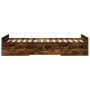 Cama con cajones madera de ingeniería roble ahumado 75x190 cm de vidaXL, Camas y somieres - Ref: Foro24-3280353, Precio: 109,...