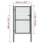 Puerta de malla de jardín acero galvanizado gris 100x200 cm de vidaXL, Puertas de jardín - Ref: Foro24-145773, Precio: 189,32...