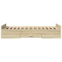 Cama con cajones madera ingeniería roble Sonoma 75x190 cm de vidaXL, Camas y somieres - Ref: Foro24-3280351, Precio: 111,24 €...