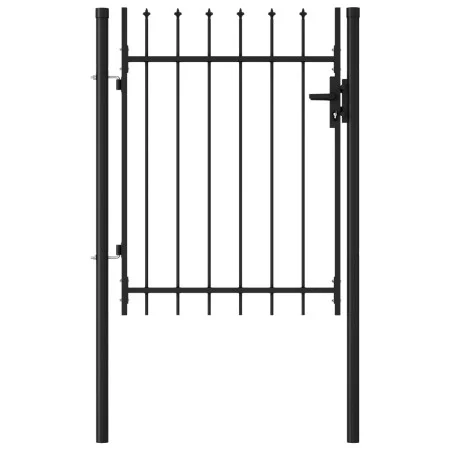 Fence gate with a door and black steel tips 1x1.2 m by vidaXL, garden gates - Ref: Foro24-146033, Price: 144,86 €, Discount: %