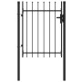 Cancela de valla con una puerta y puntas acero negro 1x1,2 m de vidaXL, Puertas de jardín - Ref: Foro24-146033, Precio: 147,6...