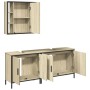 Set de muebles de baño 3 pzas madera contrachapada roble sonoma de vidaXL, Muebles de baño - Ref: Foro24-3214731, Precio: 184...
