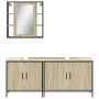 Set de muebles de baño 3 pzas madera contrachapada roble sonoma de vidaXL, Muebles de baño - Ref: Foro24-3214731, Precio: 184...