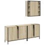 Set de muebles de baño 3 pzas madera contrachapada roble sonoma de vidaXL, Muebles de baño - Ref: Foro24-3214731, Precio: 184...
